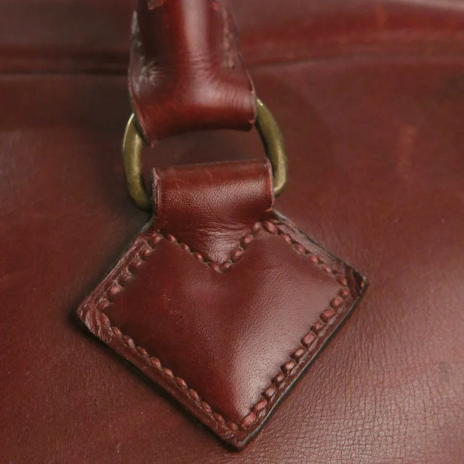 1940s Rouge Leather Travel Bag