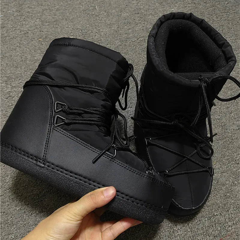 2023 Winter Snow Boots Women Cotton Boots Warm Fur Ski Boots