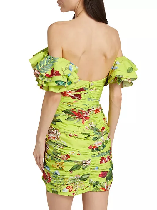 24SN210FAP Off the shoulder floral print dress