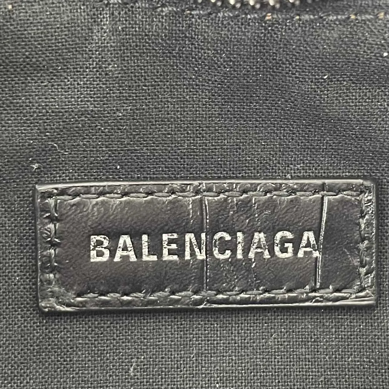 Balenciaga - Le Cagole XS Black Shoulder Bag Crocodile Embossed