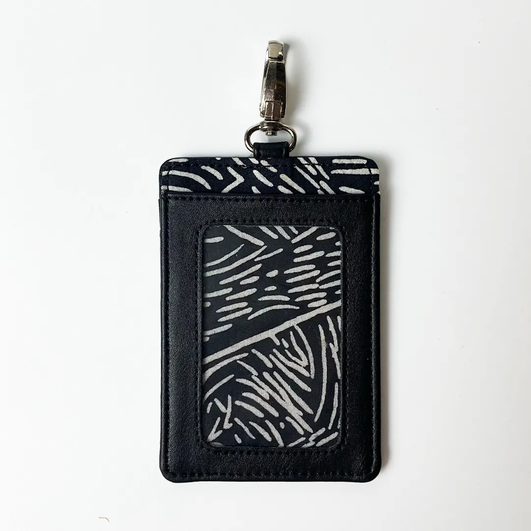 Batik Lanyard and Luggage Tag Set - Black Driftwood