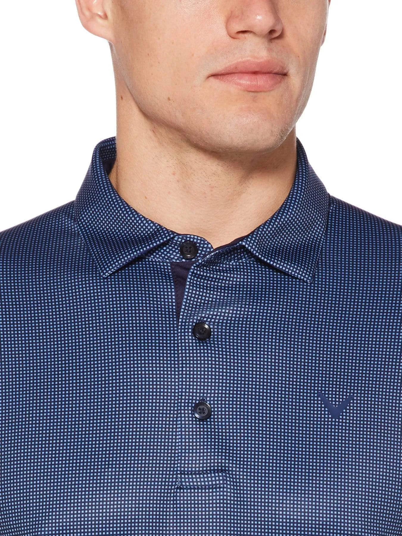 Big & Tall Printed Gingham Swing Tech Polo