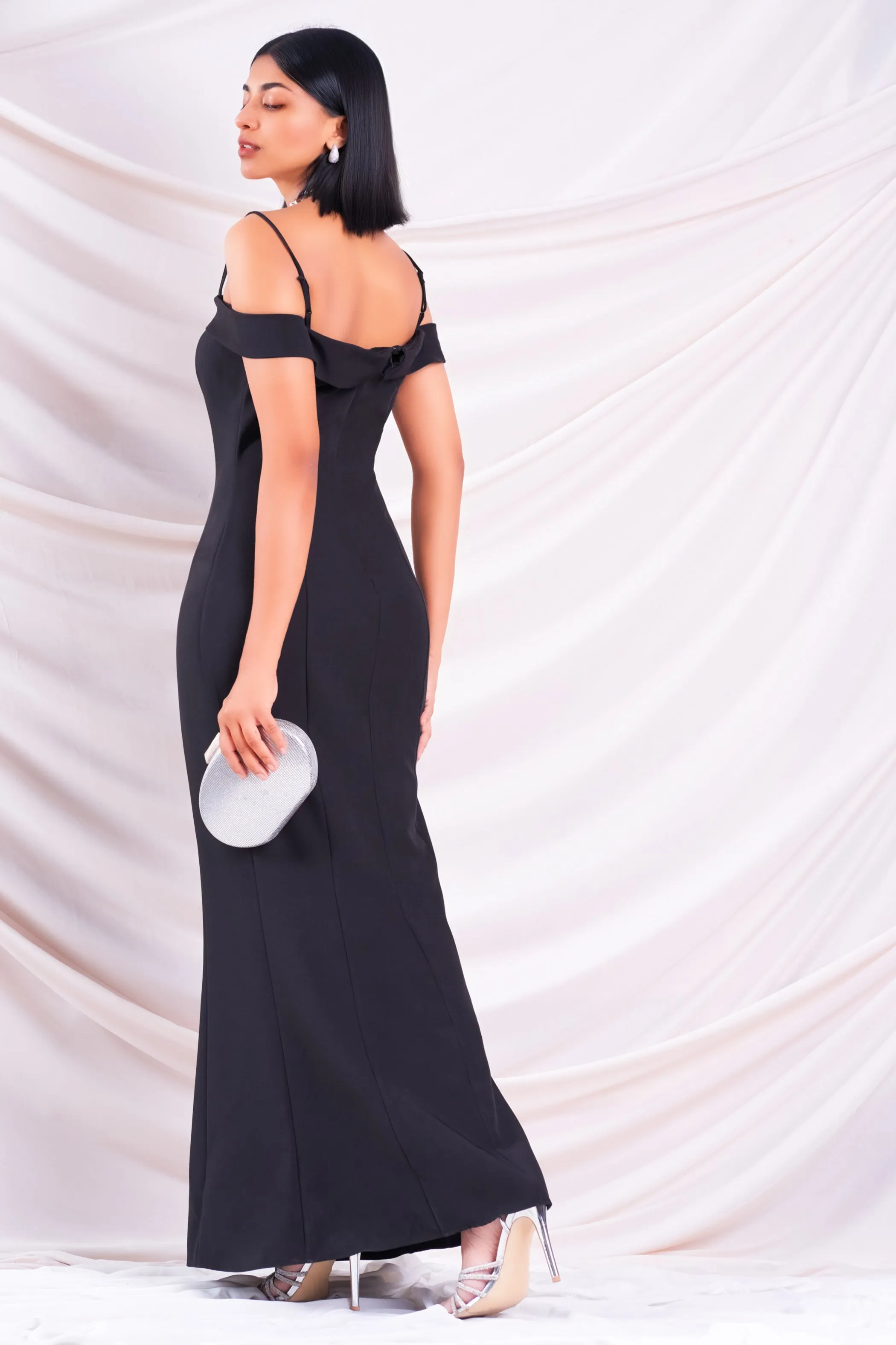 Black Off Shoulder Maxi Dress