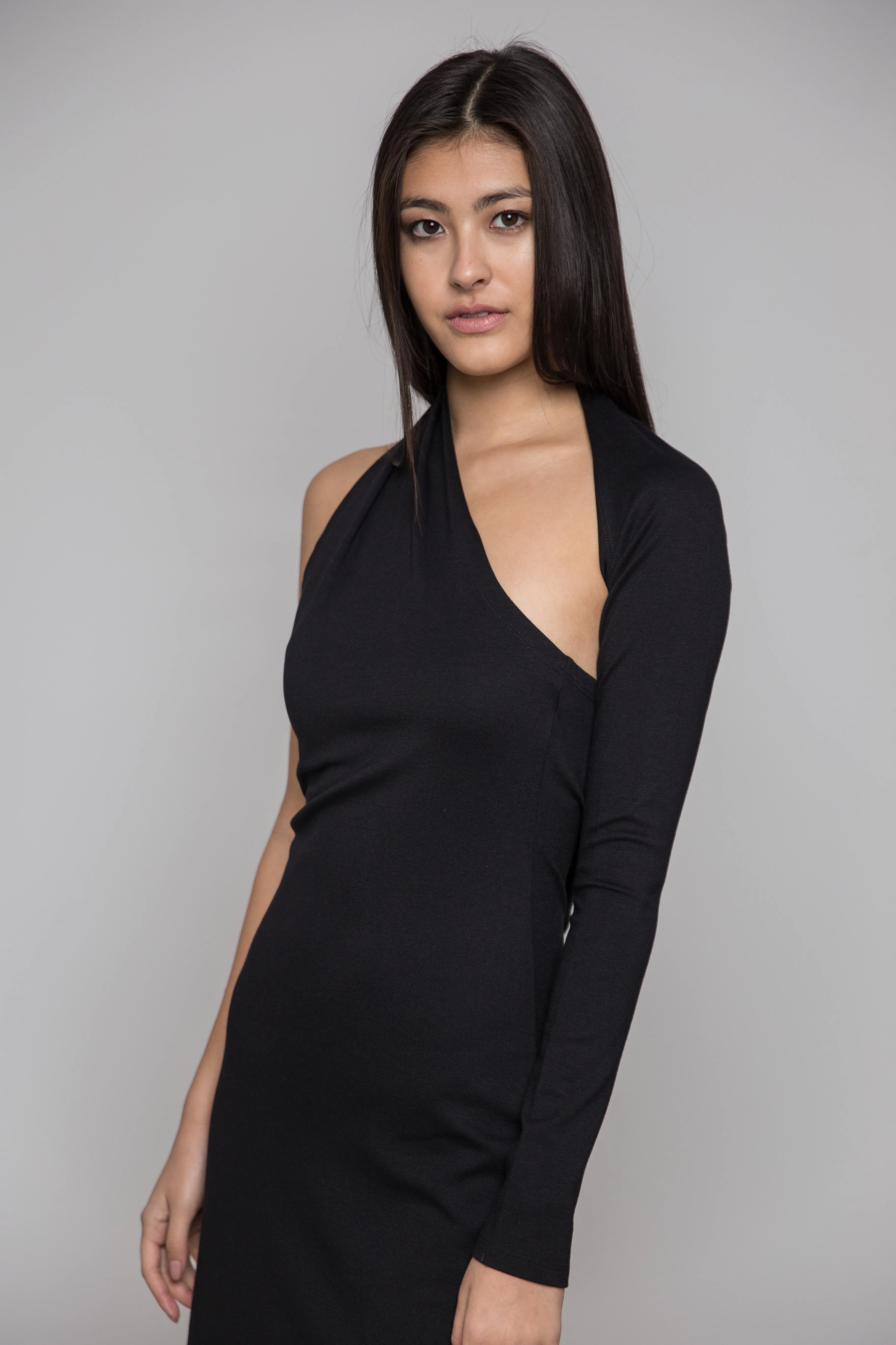 Black One Shoulder Elegant Dress