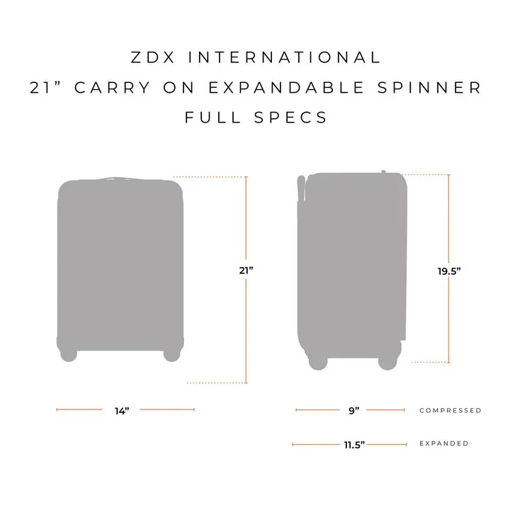 Briggs & Riley ZDX International 21" Carry-On Expandable Spinner, Style #ZXU121SPX