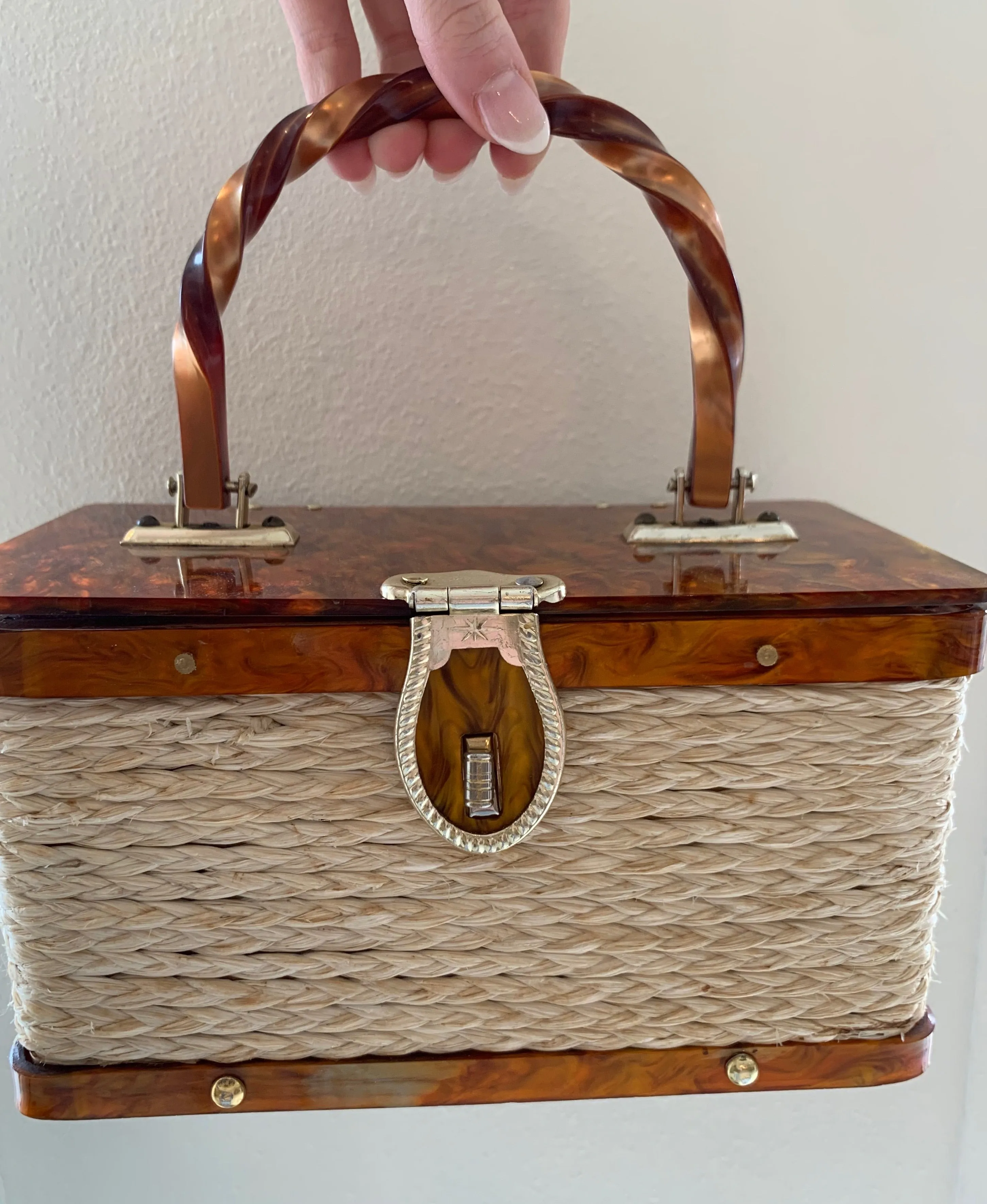 Brown Marble Box Bag