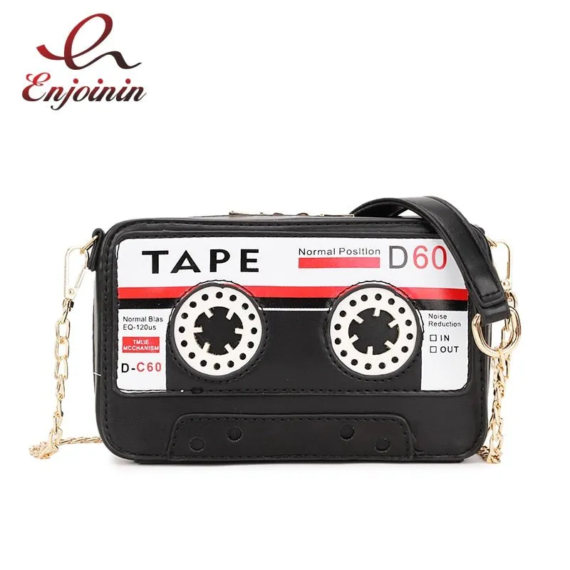 Cartoon Tape Shape Small Crossbody Bag Women Purses and Handbags Fashion Shoulder Chain Bag 2021 Girls Clutch Bag Pu Leather