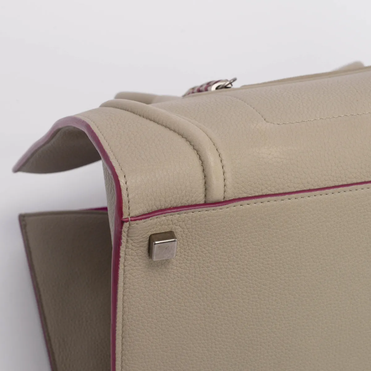 Celine Taupe & Fuschia Calfskin Medium Phantom Luggage Tote