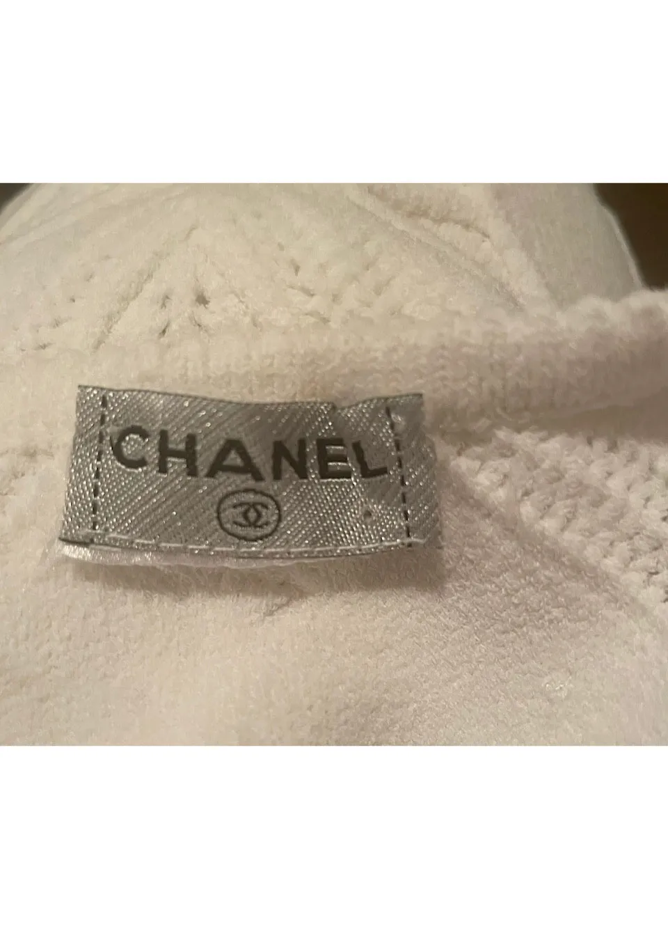 Chanel White 05P 2005 Spring Summer Woven Crochet Dress US 2/4