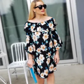 Enchanted Off Shoulder Floral Dress