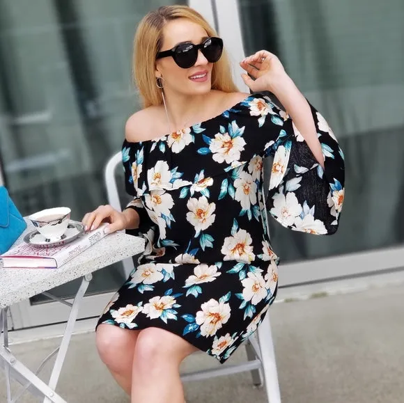 Enchanted Off Shoulder Floral Dress