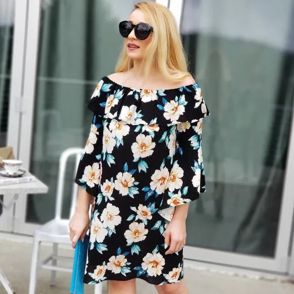 Enchanted Off Shoulder Floral Dress