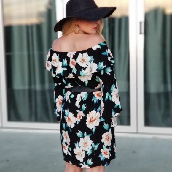 Enchanted Off Shoulder Floral Dress