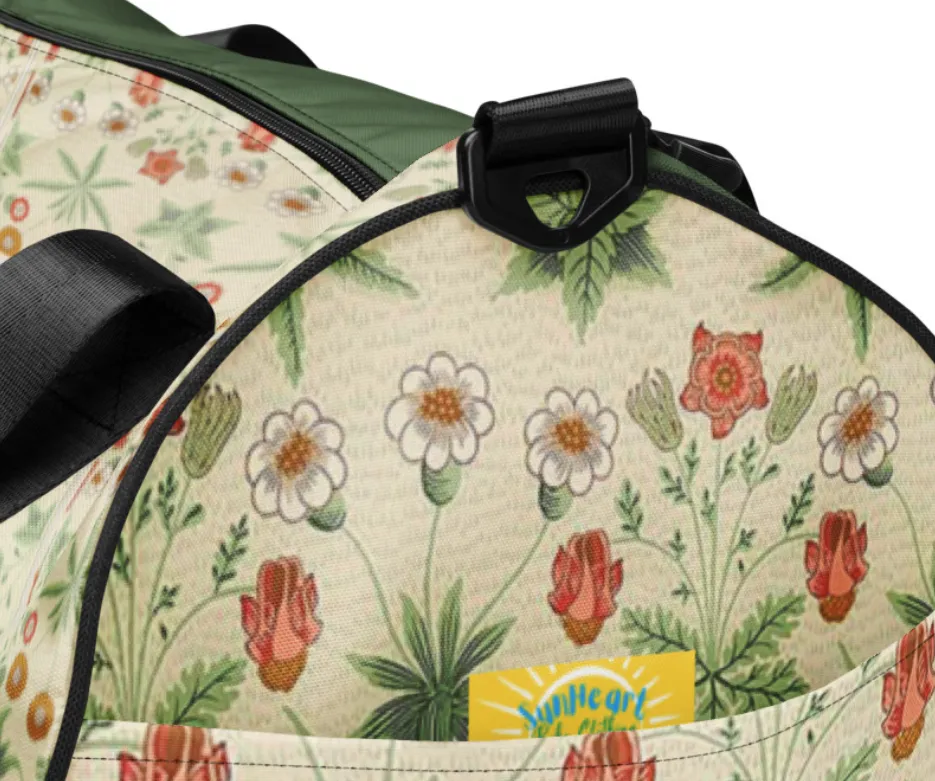 Floral  Gym Sports Bag Weekender Luggage Artist Duffel Bag