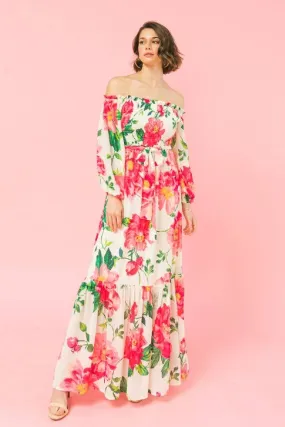 Floral Off Shoulder Maxi Dress