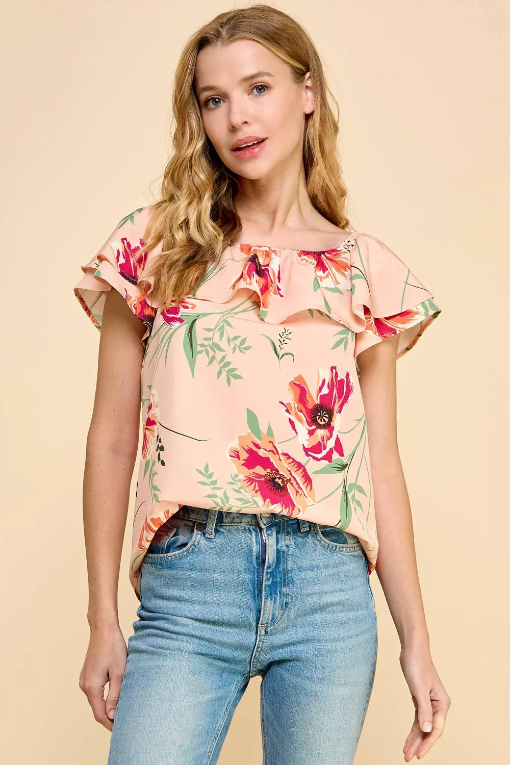 Floral Printed Off Shoulder Top