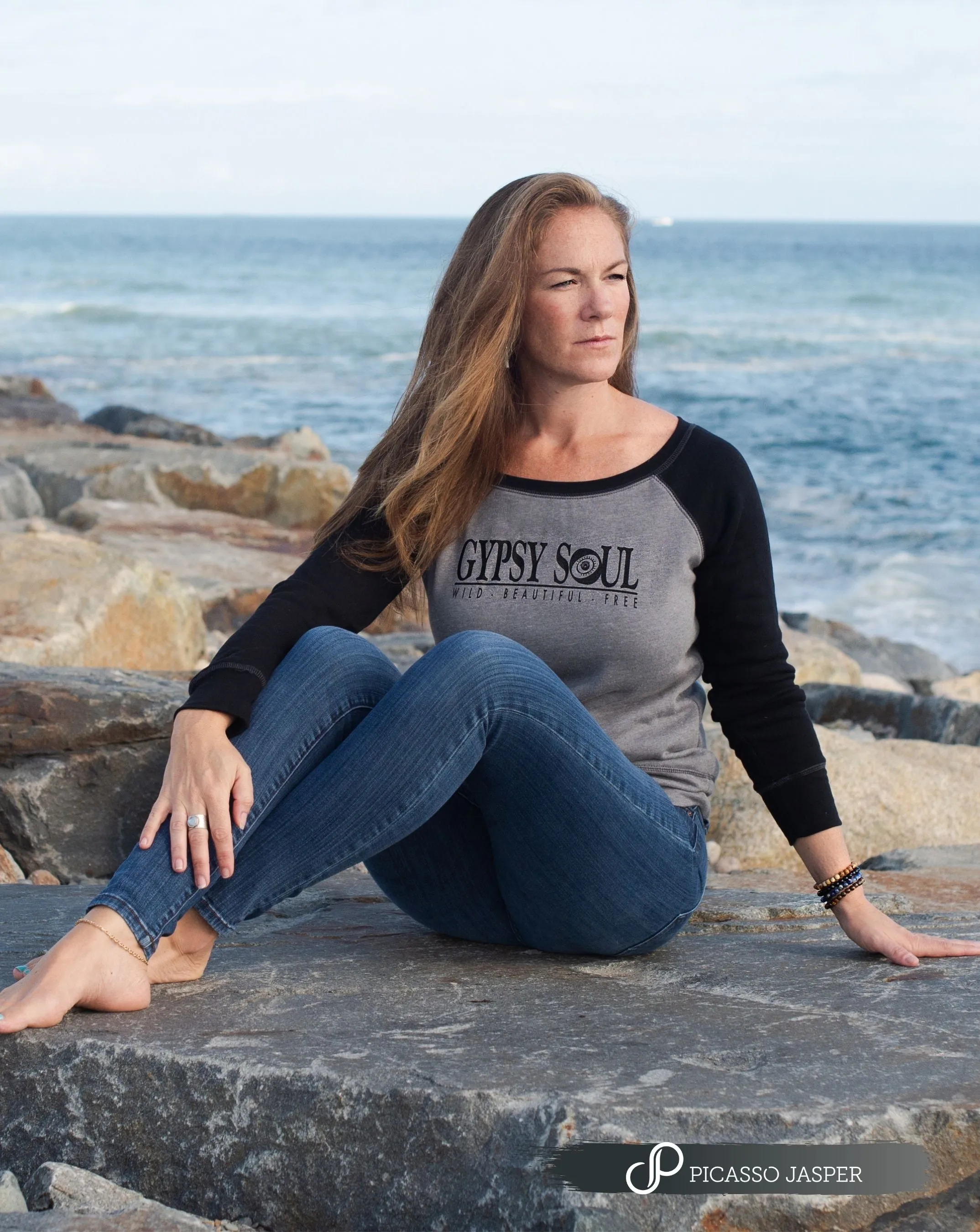 Gypsy Soul- Wild, Beautiful & Free! Off the Shoulder, Fleece Sweatshirt