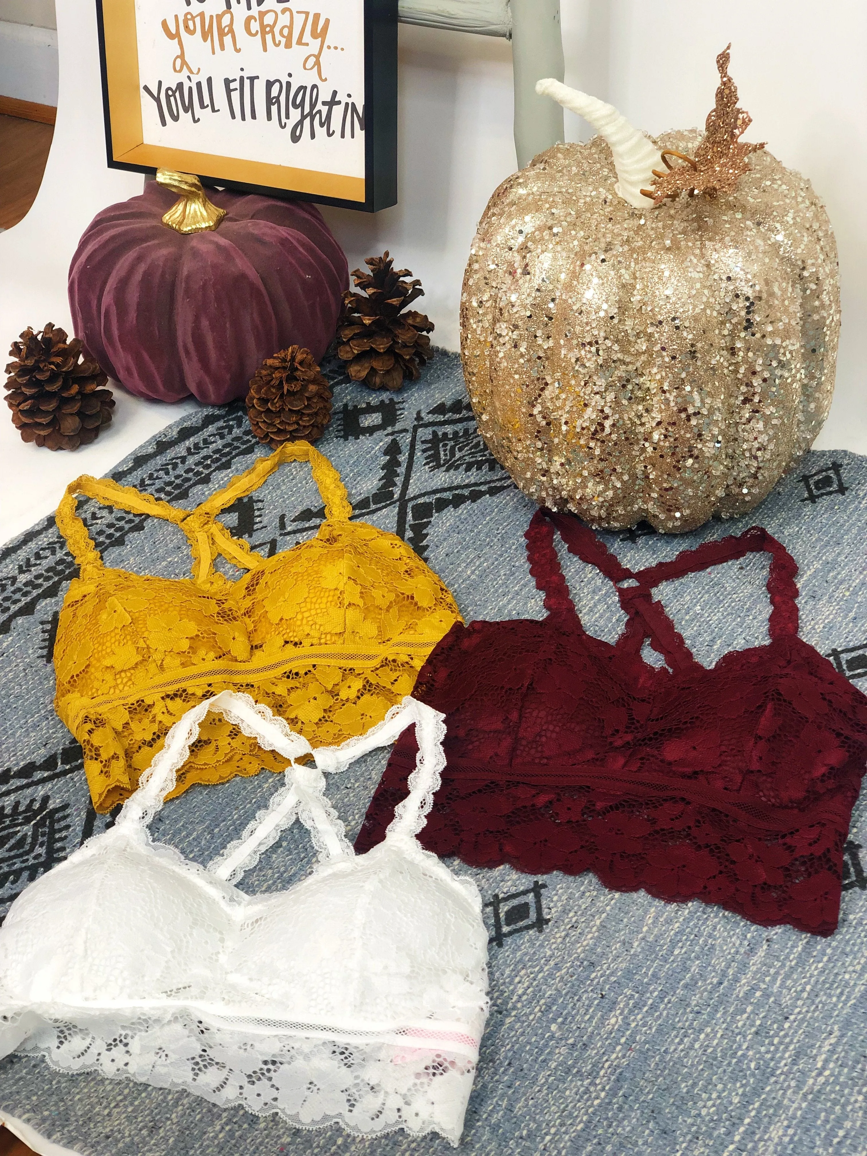 #K797 For What It's Worth Lace Bralette (Mustard)