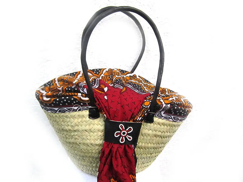 Kanga Basket Bag - Assorted Colors | Made in Tanzania