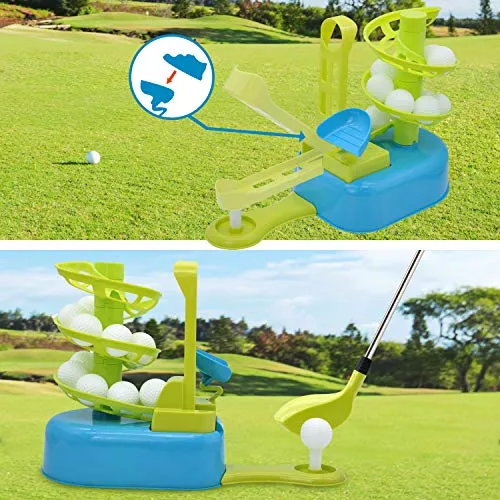 Kids Deluxe Golf Club Set with Bag & Golf Trainer  Toddler Golf Clubs