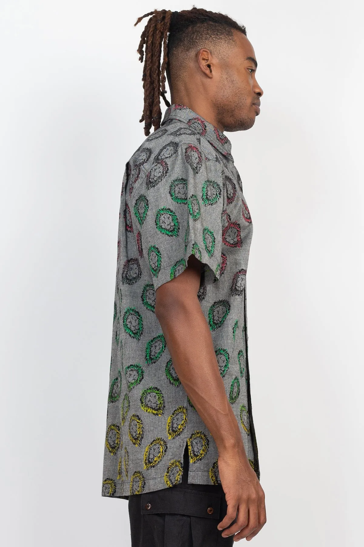 Lion Head Rasta Camp Shirt