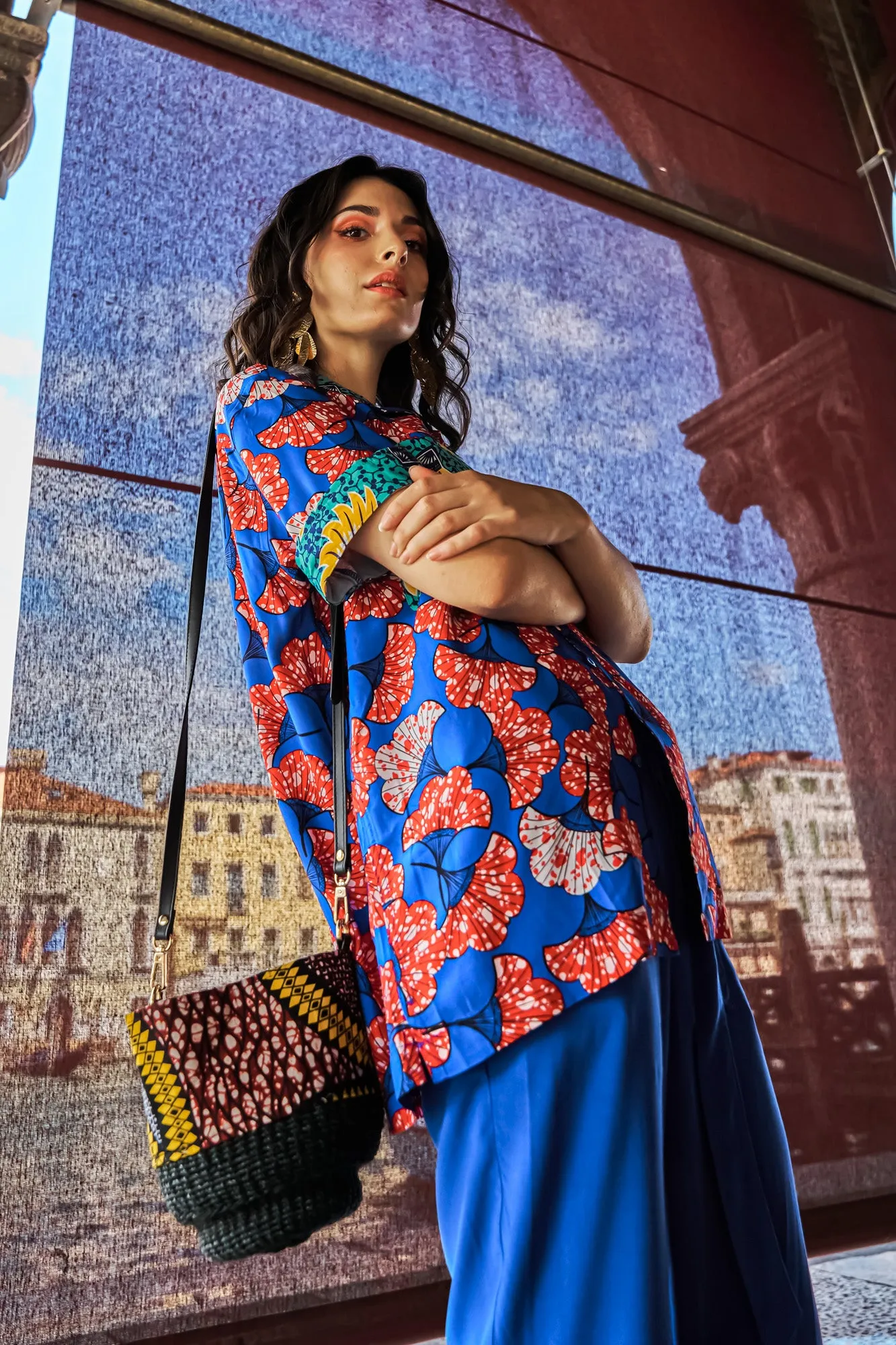 Makiling Bucket Bag - Yellow African Ankara Wax Cotton Print