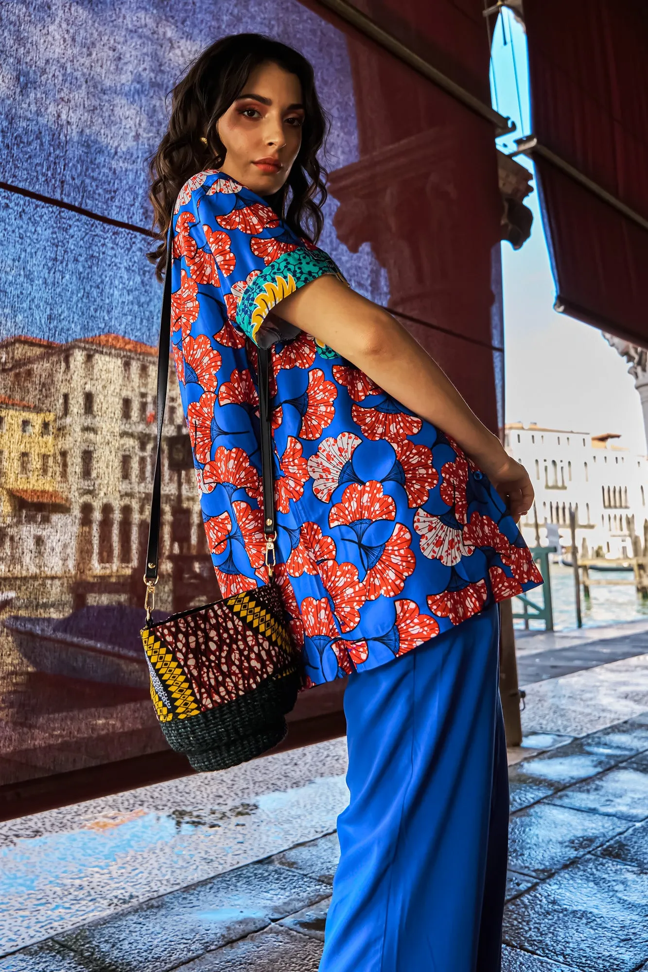 Makiling Bucket Bag - Yellow African Ankara Wax Cotton Print