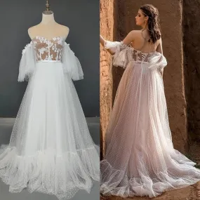 Off Shoulder Romance Wedding Dress