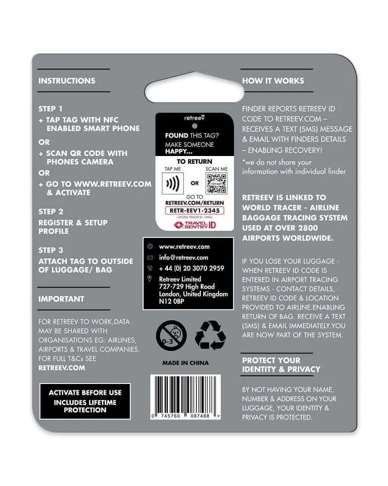 Retreev Smart Luggage Tag MAVERICK