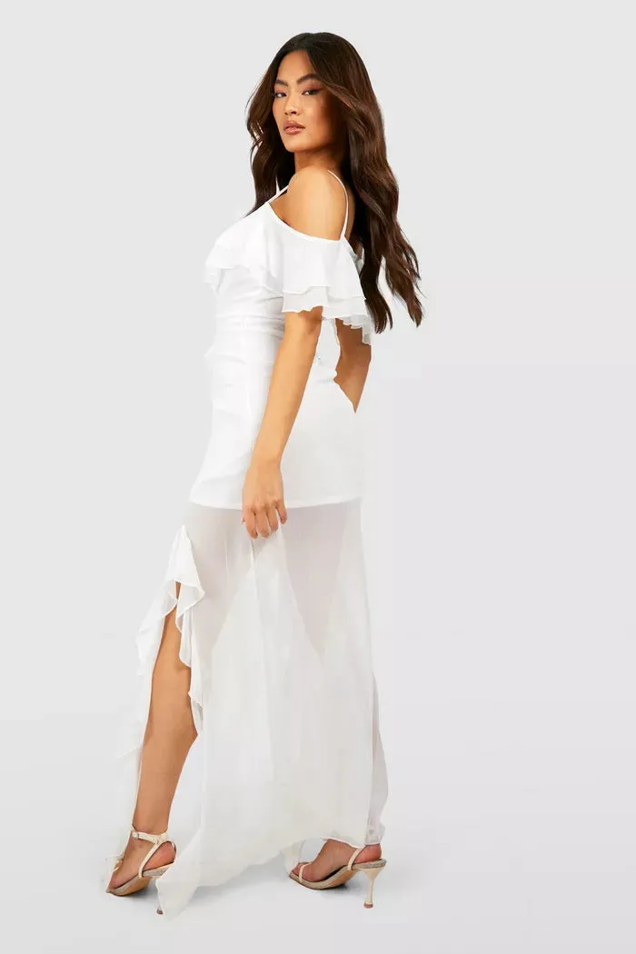 Ruffle Off the Shoulder Maxi Dress