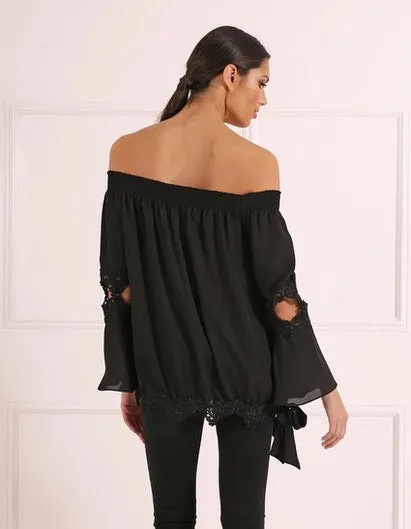 Size 8 -FOREVER UNIQUE Tasmin Top - black