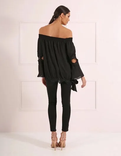 Size 8 -FOREVER UNIQUE Tasmin Top - black