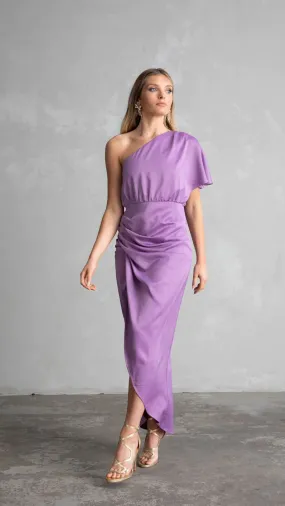 Venice One Shoulder Dress Lavender