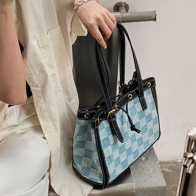 Women's Checkerboard Canvas Bags