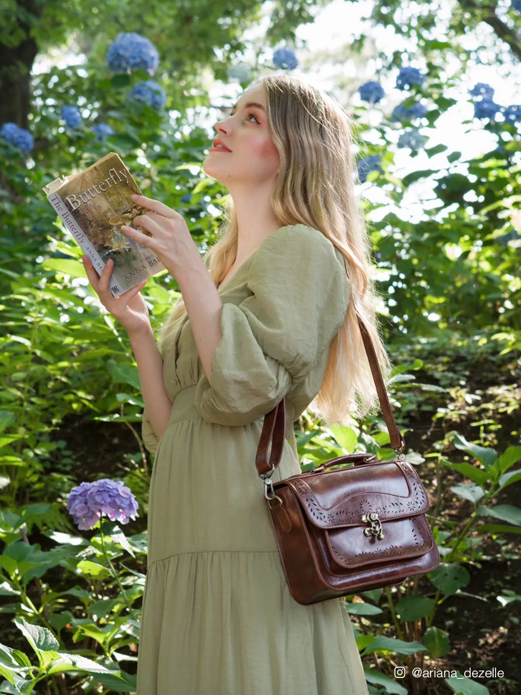 Women's Perforated Messenger Bag