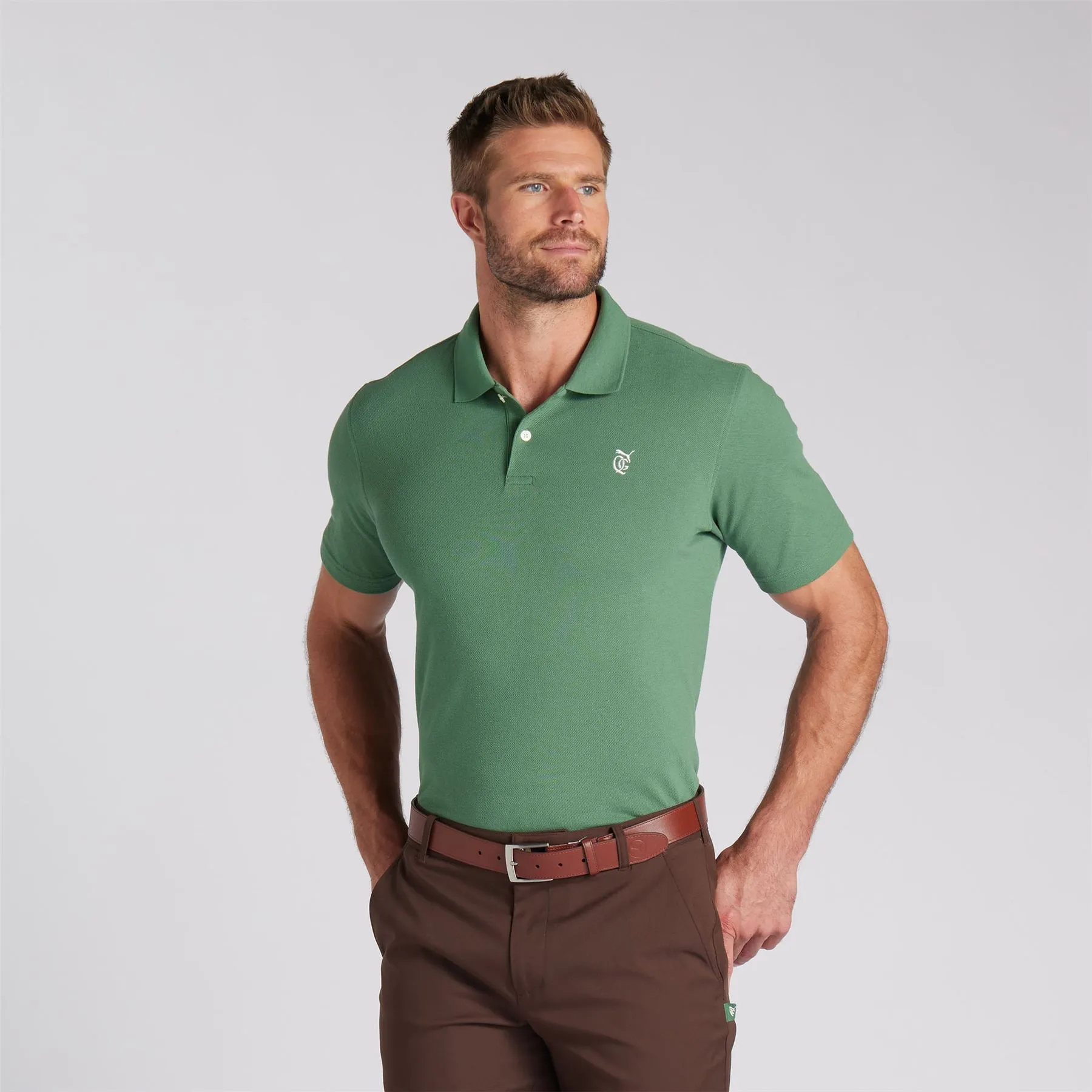 x QGC Post Round Polo Deep Forest Green - SS24