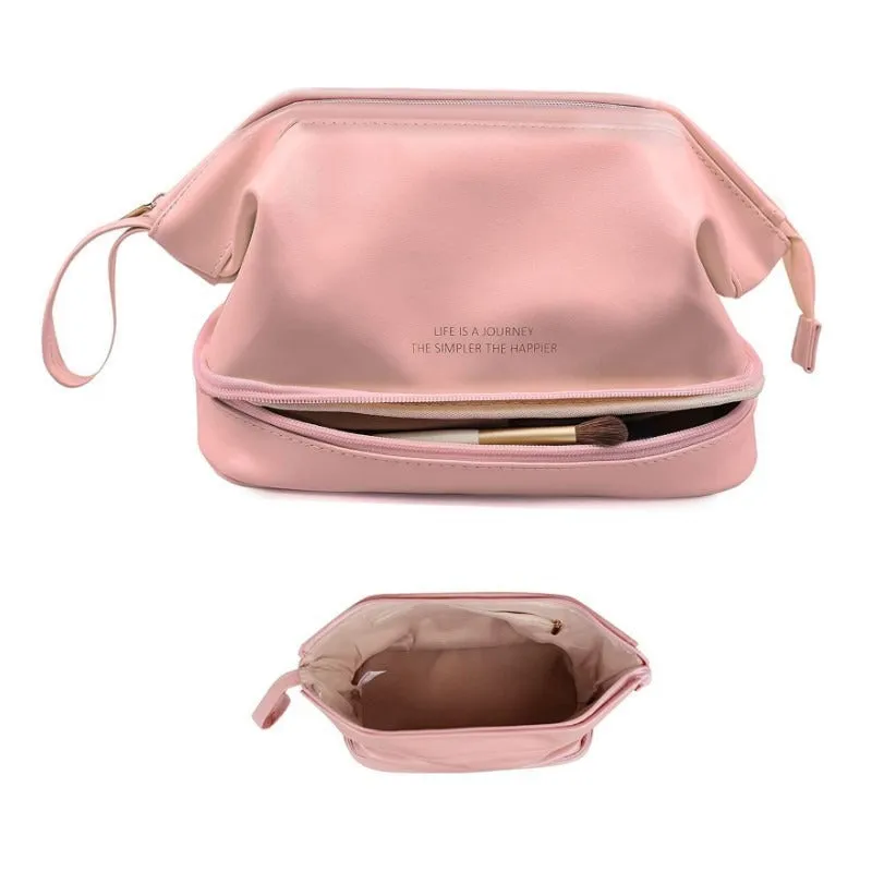 Yunduo Double Layer Makeup Bag Large Capacity INS Advanced Sense Wash Bag Multi functional Waterproof Storage