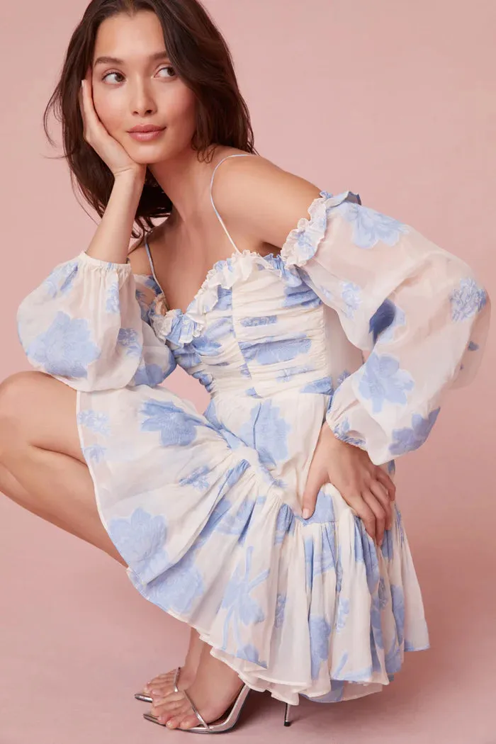 Zennia Off-Shoulder Silk Mini Dress